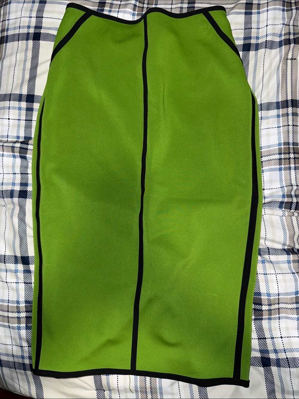 Worthington Lime Green Pencil Skirt with Black Trim